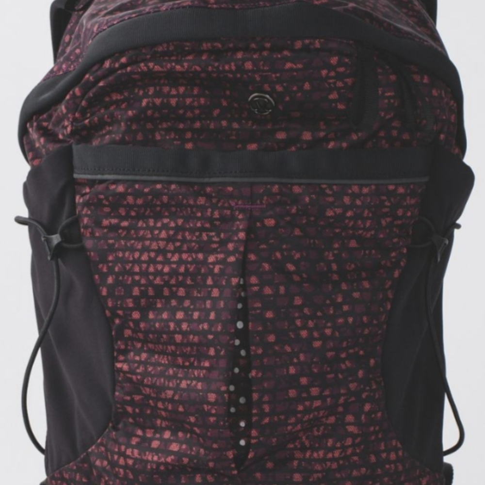 lululemon athletica Maroon and Black Patterned Backpack